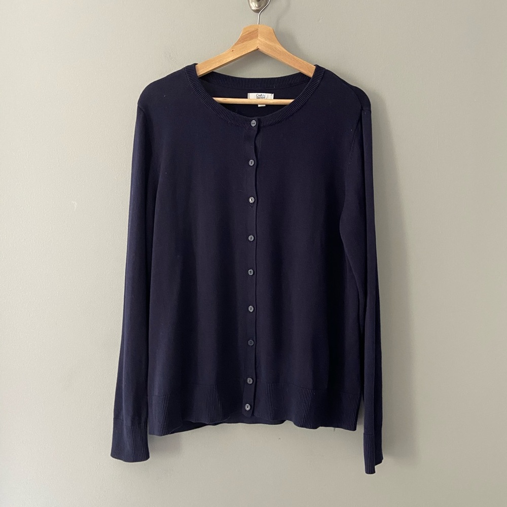Croft & Barrow Essentials Button Front Cardigan 1X